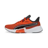 Championes Puma Pwr Frame Tr de entrenamiento, color naranja y negro con suela de goma blanca y negra, ideales para running y training.
