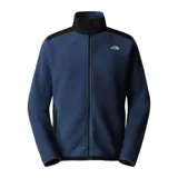 Campera polar The North Face Alpine Polartec® 200 con cierre frontal completo, confeccionada en tejido polar reciclado azul con paneles negros en hombros y cuello.
