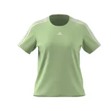Remera de training Adidas Aeroready Train Essentials color verde claro con tres tiras blancas en los hombros y logo de la marca en el pecho.