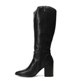 Botas de caña alta marca Bottero, color negro, confeccionadas en cuero, con taco cuadrado y punta fina.