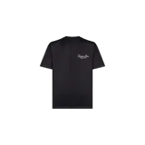 Remera Amiri de manga corta y cuello redondo en color negro, con diseño liso y pequeño texto estampado en el pecho.