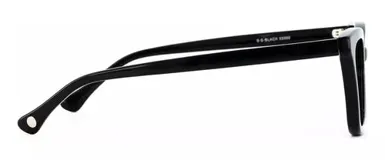 Armazón para lentes de receta de acetato negro, con forma de ojo de gato y estilo retro.
