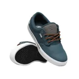 Zapatillas Etnies Jameson 2 Eco color gris oscuro con detalles en bordó y suela blanca.