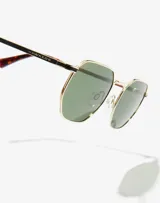Gafas de sol Hawkers unisex, modelo Sixgon, con montura octogonal dorada, lentes verdes polarizadas y patillas con terminales en carey.