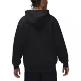 Canguro Nike Jordan Brooklyn Fleece de color negro, con capucha, bolsillo frontal tipo canguro y el logo Jumpman bordado en blanco en el pecho.