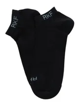 Medias cortas de bambú marca RKF, color azul oscuro, con el logotipo de la marca impreso en el elástico superior y en la puntera.