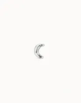 Aro piercing de plata con forma de luna.