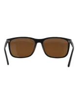 Lentes de sol RKF Viterbo para hombre, con armazón de acetato de celulosa negro y cristales polarizados de color marrón con protección UV.