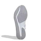 Championes de running Adidas Duramo RC2, color azul marino con las icónicas tres tiras laterales en blanco y detalles en rosa en la lengüeta. Presentan una parte superior de malla transpirable y una mediasuela blanca con tecnología Lightmotion para mayor amortiguación.