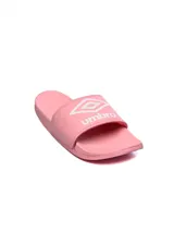 Ojotas Umbro Profoam Lady negras con logo blanco en la tira.