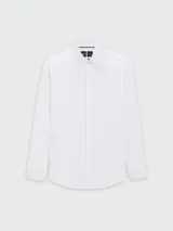 Camisa blanca de vestir para hombre, marca BOSS Black, corte slim fit, de manga larga y cuello clásico.