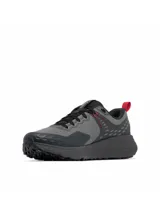 Championes de trekking Columbia modelo Konos Trs Omni-Max, color gris con detalles en negro y rojo, confeccionados con empeine de malla técnica y suela con tecnología Adapt Trax.