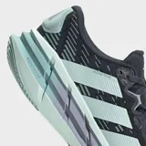 Championes de running Adidas Adistar 4, color negro con detalles en verde agua y suela gruesa con tecnología REPETITOR.