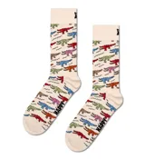 Medias Happy Socks color beige con estampado de cocodrilos de colores.