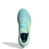 Championes de running Adidas Runfalcon 5, color verde agua con detalles en amarillo limón y suela blanca con tecnología Cloudfoam.
