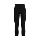 Calza deportiva Under Armour de tiro alto y largo al tobillo, confeccionada en tejido elástico de color negro con logo de la marca sutilmente aplicado en la cadera.