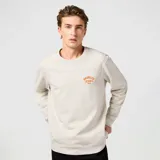 Buzo de manga larga color gris, con cuello redondo y logo Wrangler bordado en el pecho.