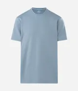 Remera deportiva Get Over de color azul marino, confeccionada en tech fleece con tecnología dry de secado rápido, cuello redondo y manga corta, de corte holgado.