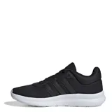 Championes Adidas Lite Racer 4.0 negros con suela blanca.