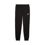 Pantalón de jogging Puma Essentials, color negro, con cintura elástica, puños acanalados y logo de la marca estampado en el muslo izquierdo.