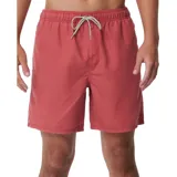 Short de baño Rip Curl modelo Bondi de 17 pulgadas, color coral, con cintura elástica, cordón ajustable bicolor y bolsillos laterales.