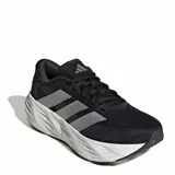 Championes Adidas modelo Galaxy 8 W para mujer, de color negro con las clásicas tres tiras en tono plateado y suela blanca amortiguada.
