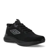 Championes urbanos Umbro modelo Vega, color negro, confeccionados en tejido de malla transpirable con detalles sintéticos y logo de la marca en el lateral.