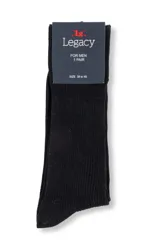 Media lisa de rib color negro, de la marca Legacy, para hombre.