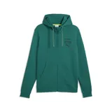 Campera con capucha y cierre frontal de la escudería Aston Martin F1 Team, confeccionada en color verde. Presenta el logo de la marca Puma y el emblema del equipo en el pecho.