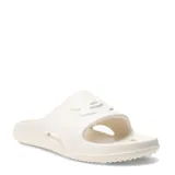 Sandalias tipo chinela Under Armour, modelo Locker V, color blanco hueso, con diseño ergonómico y logo de la marca en relieve en la banda superior.