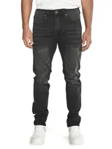 Pantalón jean skinny de Caterpillar, color gris oscuro, con diseño clásico de cinco bolsillos, cierre de cremallera y botón.