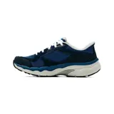 Championes deportivos Skechers modelo Go Run Arch Fit 2.0, color azul marino con detalles en gris y blanco. Confeccionados en malla y gamuza, cuentan con tecnología Slip-ins para un calce fácil, plantilla Arch Fit con soporte en el arco y entresuela con amortiguación ultraligera.