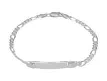 Pulsera de plata 925 con eslabones tipo cadena y placa central lisa para grabar.