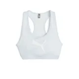 Top deportivo Puma 4 Keeps, color celeste con logo blanco en el frente. Diseño ajustado con espalda cruzada y tecnología DryCell.