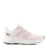 Championes de running New Balance 460 para mujer, en color rosado con detalles plateados y suela blanca.