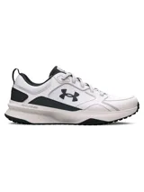 Championes Under Armour Charged Edge, modelo de training color blanco con detalles en negro, confeccionados con malla transpirable y superposiciones de cuero sintético.