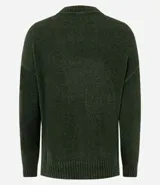 Suéter de punto texturizado con cuello redondo y mangas largas con sisa caída. Presenta un diseño liso y holgado, ideal para un estilo casual y versátil.