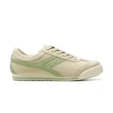 Championes deportivos American Sport modelo Pipa, de color beige con detalles en verde claro en los laterales, talón y suela.