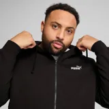 Campera deportiva Puma con cierre frontal completo, capucha ajustable con cordones y bolsillos tipo canguro. Presenta el logo de la marca bordado en el pecho y puños acanalados.