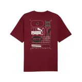 Camiseta de hombre Puma Graphic Grid Tee color bordó con logo estampado en el pecho.