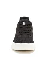Sneaker Caterpillar modelo Hex Lite Vent, color negro con suela blanca de plataforma. Confeccionado en malla de nailon con detalles sintéticos, cierre mediante cordones y plantilla de espuma de PU.