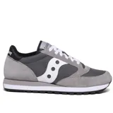Championes Saucony Jazz Original, color gris oscuro con detalles en gris claro y blanco.