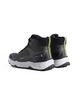 Bota de trekking Scandinavian color verde oliva y negro, con diseño de caña media, suela robusta con efecto salpicado y tecnología impermeable.