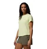 Remera técnica deportiva de manga corta de la marca Columbia, modelo Stealth Spring S Tee, en color verde claro. Cuenta con tecnología Omni-Shade™ con protección UPF 40 y Omni-Wick™ de secado rápido, ideal para running y actividades al aire libre.