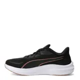 Championes de running Puma Skyrocket Lite 2 para mujer, en color negro con detalles en blanco y cobre. Presentan un diseño de malla transpirable, entresuela PUMALite para mayor amortiguación y plantilla SOFTFOAM+ para un confort superior. Cuentan con suela de goma de largo completo para una tracción óptima en superficies urbanas.