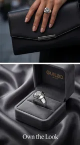 Anillo de plata con cristal cuadrado gris facetado de corte grande.
