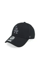 Gorra tipo baseball de la marca '47, modelo MVP de los Los Angeles Dodgers. Presenta una corona estructurada, visera curva y cierre ajustable. El diseño es de color negro con el logo del equipo bordado en relieve en la parte frontal y el logo de la marca en el lateral.