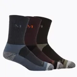 Pack de calcetines técnicos de caña media Merrell, diseñados para actividades outdoor, con refuerzos en zonas clave y diseño ergonómico.