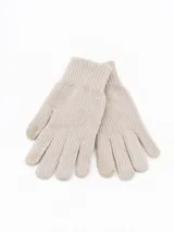 Guantes de punto de lana con puño elástico acanalado, diseño clásico y textura suave.