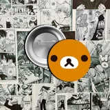 Pin de metal con la cara del oso Rilakkuma.